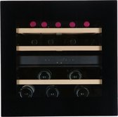 Vinata Premium Wijnklimaatkast Spedla Inbouw - Zwart - 23 flessen - 58.8 x 59.2x 56.3 cm - Glazen deur
