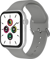 Bandje geschikt voor Apple Watch 42/44MM - Geschikt voor Series 1/2/3/4/5/6/7/8/9/SE/Ultra 1&2 - Maat L - Horlogebandje - Siliconen - Grijs
