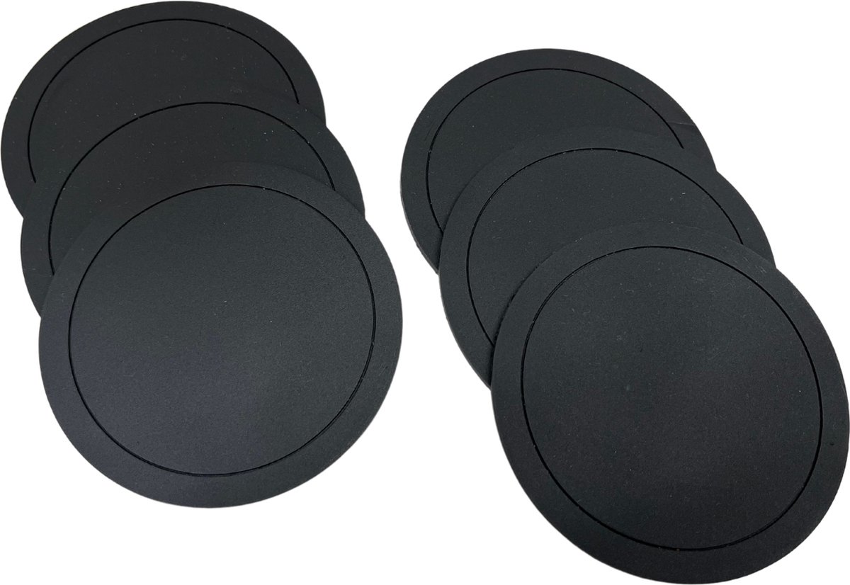 Glasonderzetter TRUMAN SET/12 Rond Dia 9,5 cm Zwart