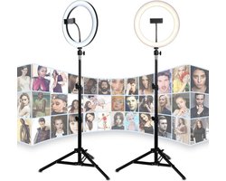 Light Stand Statief 180Cm Voor Fotocamera en Smartphone – Spiegelreflexcamera – Studiolamp Inclusief Telefoonhouder, 360 ° Mini Bal Head - Tripod - Smartphone Statief - Camerastatief - HiCHi®
