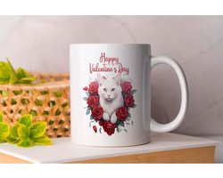 Mok Happy Valentine's Day - Gift - Cadeau - CatLovers - Meow - KittyLove - Katten - Kattenliefhebbers - Katjesliefde - Prrrfect