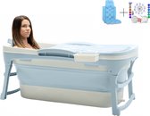 HelloBath® Opvouwbaar bad - Blauw - M Olivia - 128cm lang - Inklapbaar Zitbad - Bath Bucket - Incl. Badkussen, Badlamp & Opberghoes