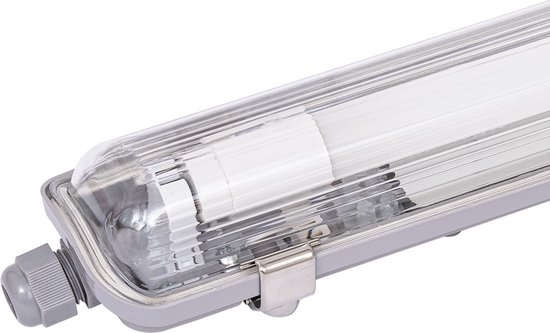 HOFTRONIC - Luminaire Ecoline LED TL 120 cm - Triproof - IP65 étanche - avec Tube LED T8 1x 18W 1800lm (100lm/W) - 4000K blanc neutre - connectable