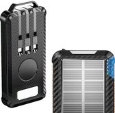 Solar world - powerbank met zonnepaneel - geschikt voor iphone -geschikt voor samsung- zonneenergie - 10000 mah - powerbanks -noodpakket- solar - draadloos opladen - ingebouwde kabels