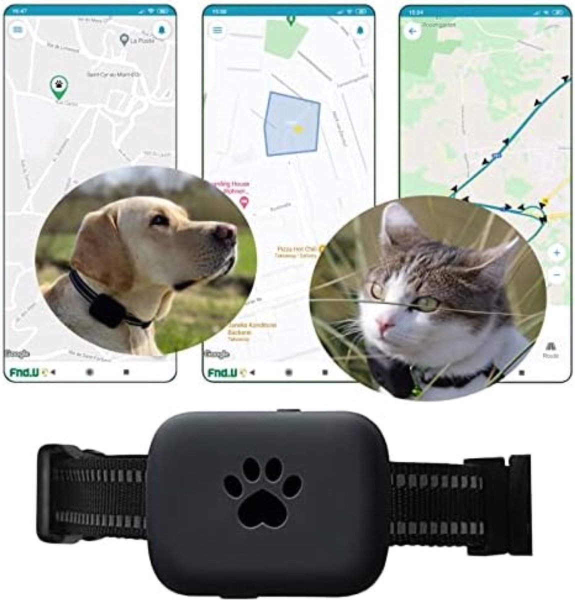 GPS Tracker Katze Hund Ohne ABO - Mini Haustier Tracker Mit Echtzeit  Ortung, Wasserdicht & App