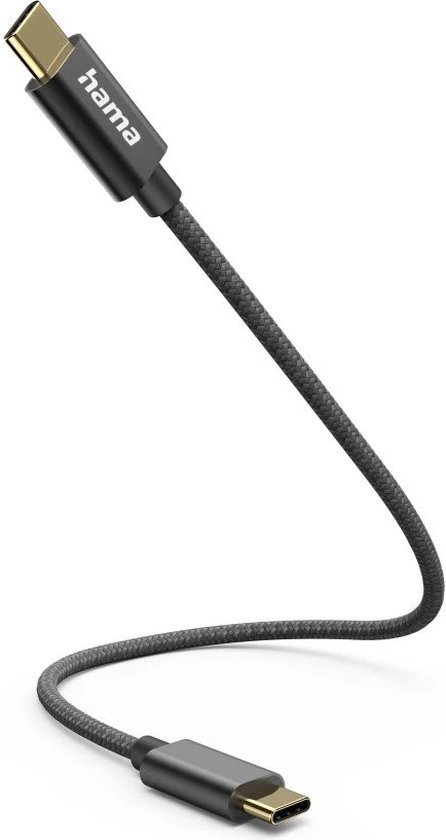 Hama 00201604 câble USB 0,2 m USB 2.0 USB C Noir