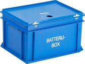 Batterijbox 20 liter 40x30x23,5 cm blauw - Inzamelbox voor lege batterijen
