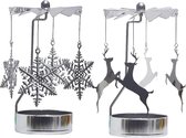 Kaarsenhouder, 2 stuks, zilveren decoratieve kaarsenhouders voor het opnemen van stompkaarsen voor bruiloft, woonkamer, Kerstmis en cadeaus voor vriendinnen