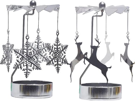 Kaarsenhouder, 2 stuks, zilveren decoratieve kaarsenhouders voor het opnemen van stompkaarsen voor bruiloft, woonkamer, Kerstmis en cadeaus voor vriendinnen