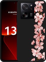 Cazy Hoesje Zwart geschikt voor Xiaomi 13T/13T Pro Flower Branch