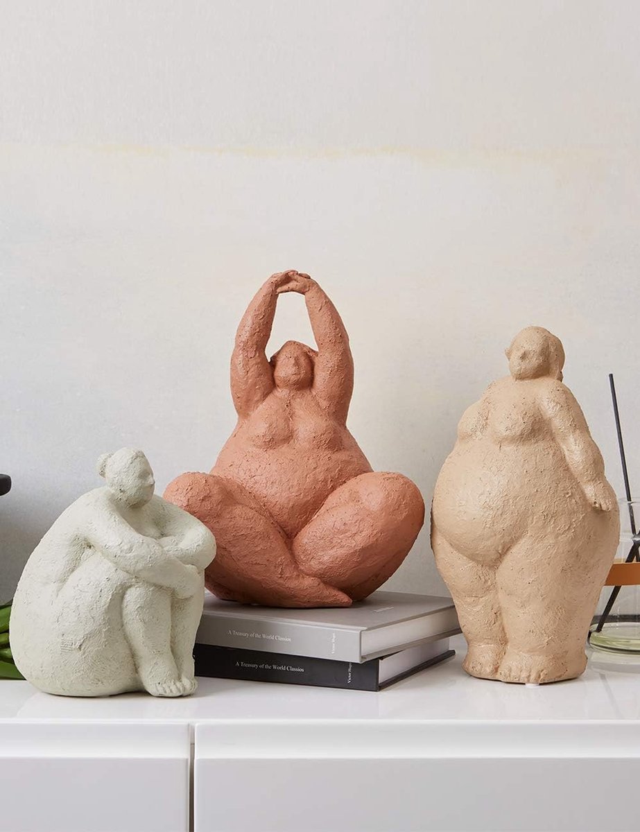 Yoga sculptuur, vrouw yoga pose figuur- naakte vrouw beelden - Kunst