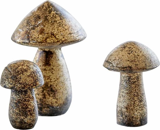 LOBERON Decoratieve paddenstoel set van 3 Dew koper
