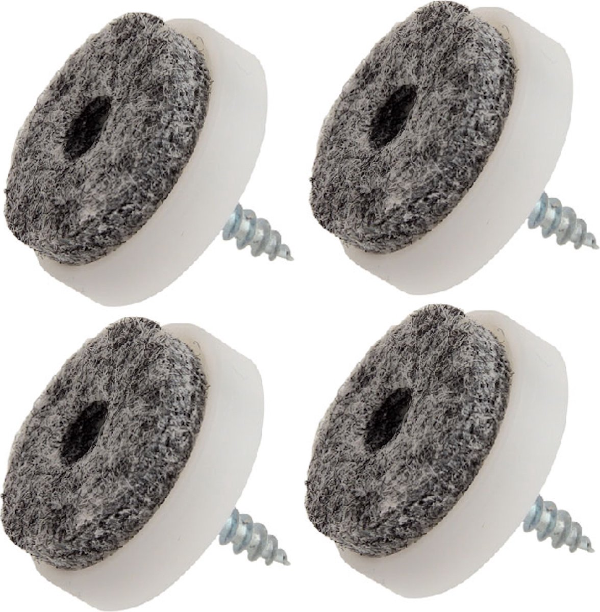 Meubel -/ stoelglijder vilt met schroef 24mm wit set 4 stuks - stoelpoot - meubelglijder