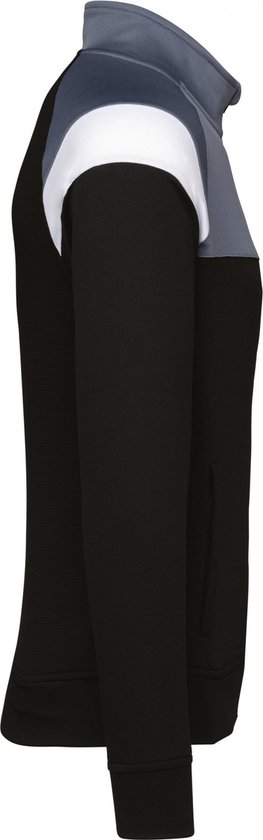 SportSweatshirt Unisex S Proact 1/4-ritskraag Lange mouw Black / sporty grey 100% Polyester