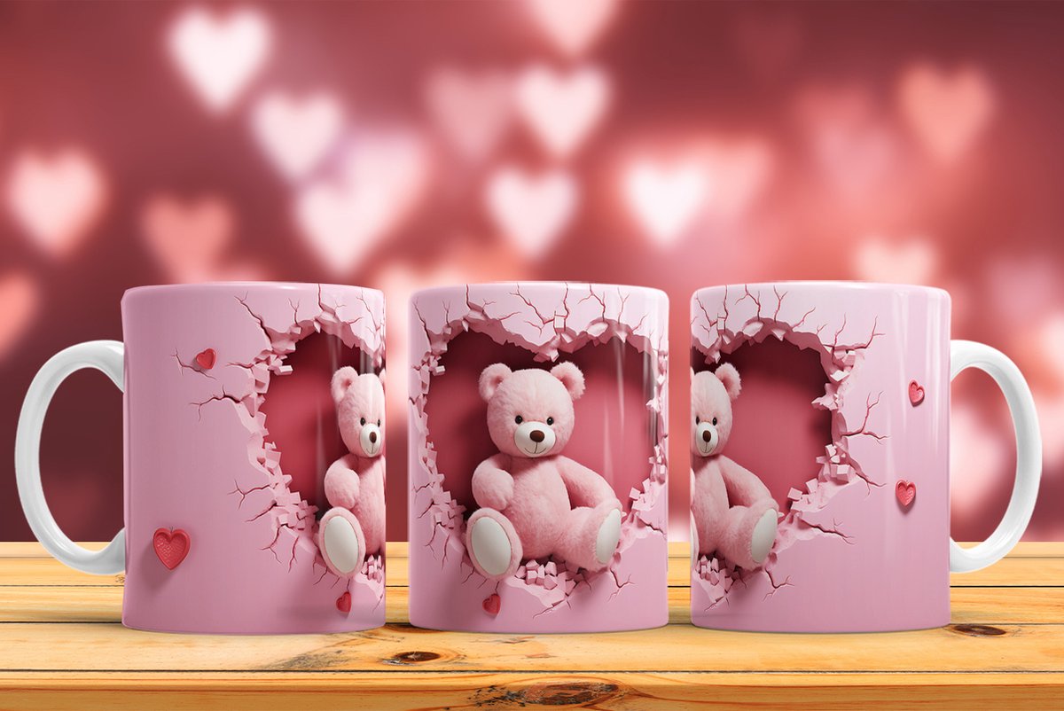 Mok Bear-Teddy love Valentine's Day / Liefde beertje-Teddy Valentijnsdag