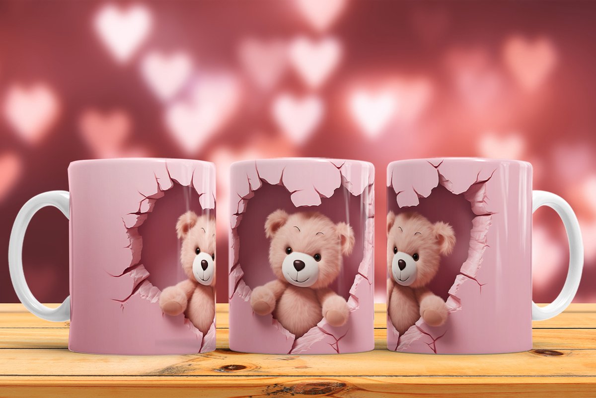 Mok Bear-Teddy love Valentine's Day / Liefde beertje-Teddy Valentijnsdag