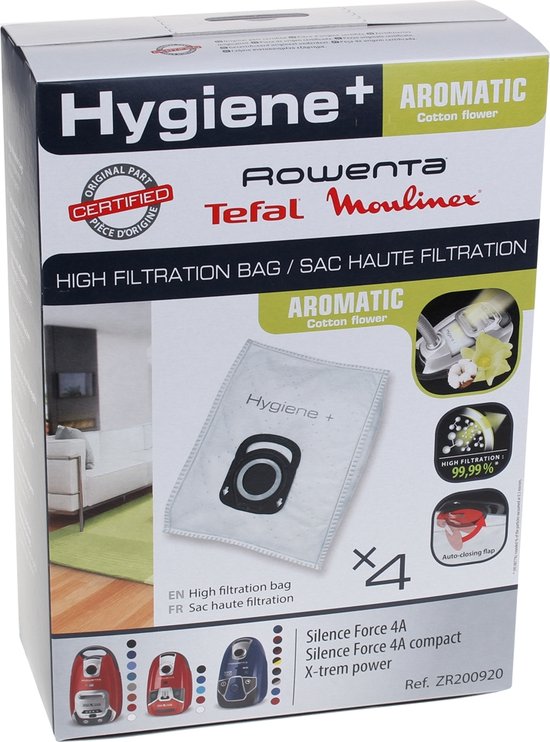 Rowenta Hygiene Plus Aromatic Cotton Flower ZR200920 - Stofzuigerzakken - 4 stuks