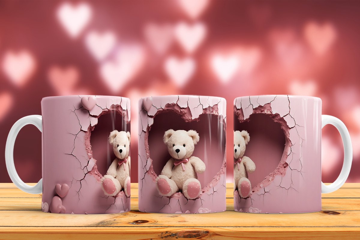 Mok Bear-Teddy love Valentine's Day / Liefde beertje-Teddy Valentijnsdag