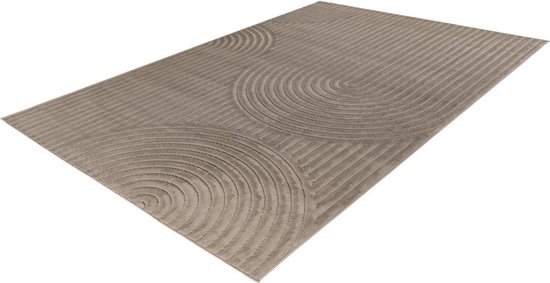 Japandi vloerkleed - Mystic Grooves Grijs - 160 x 230 cm - Flycarpets