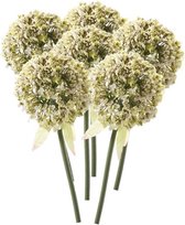 6 x Fleur de tige d'oignon ornemental blanc 70 cm - Fleurs artificielles