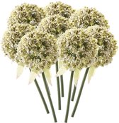 8 x Fleur de tige d'oignon ornementale blanche 70 cm - Fleurs artificielles