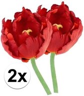 2x Tulipe rouge 25 cm - fleurs artificielles