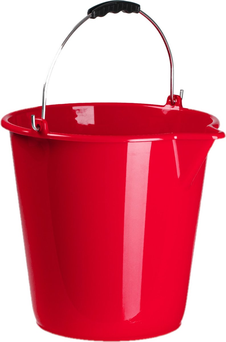 Goedkoopste Plasticforte Emmer - Set van 2x stuks - met schenktuit - 12L - fuchsia roze - schoonmaakemmer