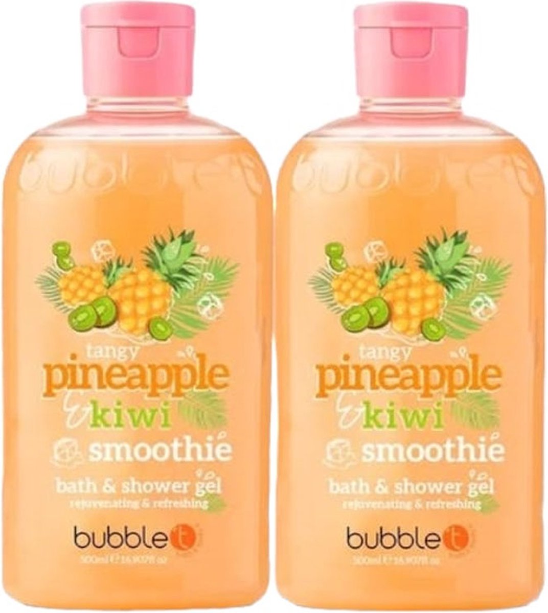 Goedkoopste Bubble’t Bad- & Doucheschuim – 2x 500 ml – Ananas & Kiwi Smoothie – Fruitige Body Wash met Heerlijke Geur