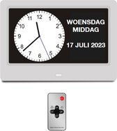 Horloge de démence - Horloge calendrier avec date et jour - Télécommande - 9 Talen - Néerlandais - Numérique - Analogique