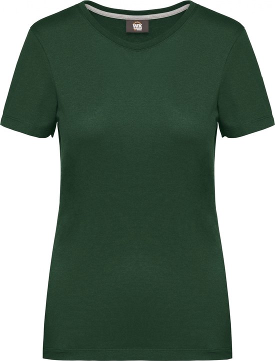 T-shirt Dames XL WK. Designed To Work Ronde hals Korte mouw Forest Green 65% Polyester, 35% Katoen