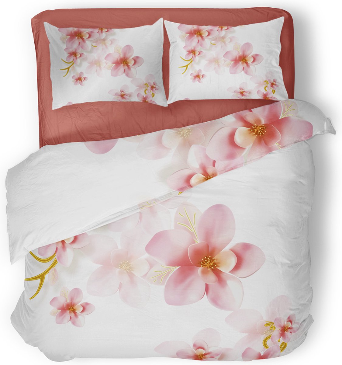 Eleganzzz Dekbedovertrek Floral Paradise - Multi - Dekbedovertrek 240x200/220cm - Micropercal - Lits Jumeaux - Dekbedovertrekken - Bloemen Dekbedovertrek - Bloemen Dekbedovertrek