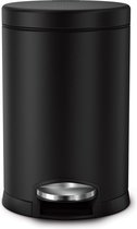 Simplehuman Prullenbak Rond 4,5 L - Zwart - RVS