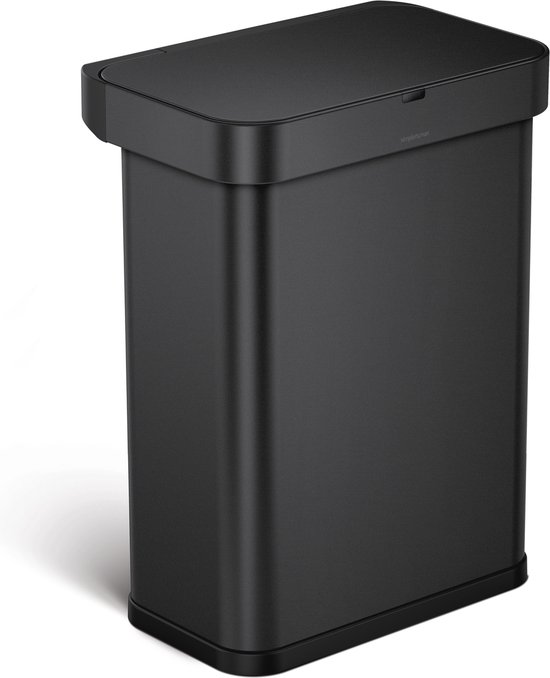 Simplehuman - Prullenbak Liner Pocket Voice Control 58 liter - Zwart - Roestvast Staal