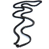 CHPN - Ketting - Zwartkleurige ketting - Schakelketting - Necklace - Chain - Zwartkleurig - 40CM - Unisex - Cadeautje - Mooie ketting - 3MM breed