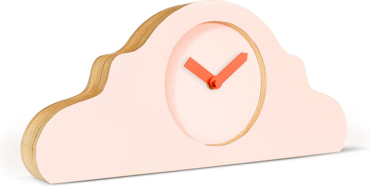 Mantelklok Perzik Pastel - Perzik Pastel & Neon Oranje wijzers