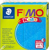 FIMO kids boetseerklei 42 g glitter blauw