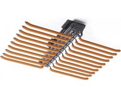 Milano Luxurious uitschuifbare Pantalonhouder – Uittrekbaar Broekenrek voor kledingasten inloopkasten – 20 haken – Softclose – Antraciet/Oranje