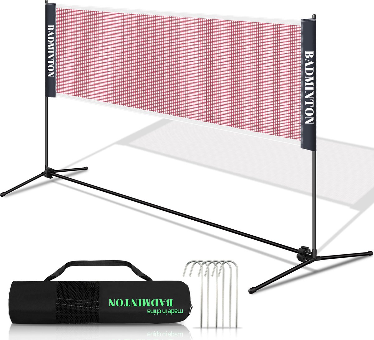 Badmintonnet en Volleybalnet - 310cm - Tennisnet - Multifunctioneel Sport Net - verstelbaar met draagtas - Draagbaar Badminton Net - Merkloos