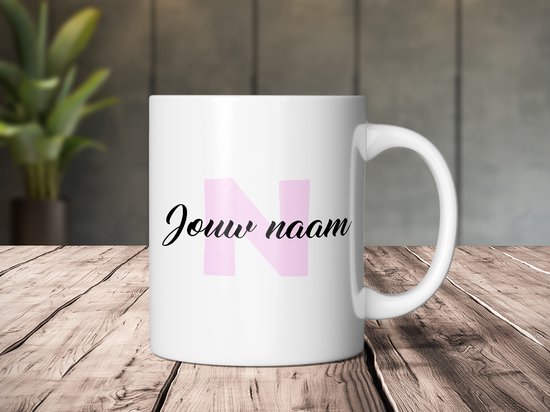 Mug avec naam personnalisé - Tasse à café rose - Mugs / Tasse avec naam - 350ml