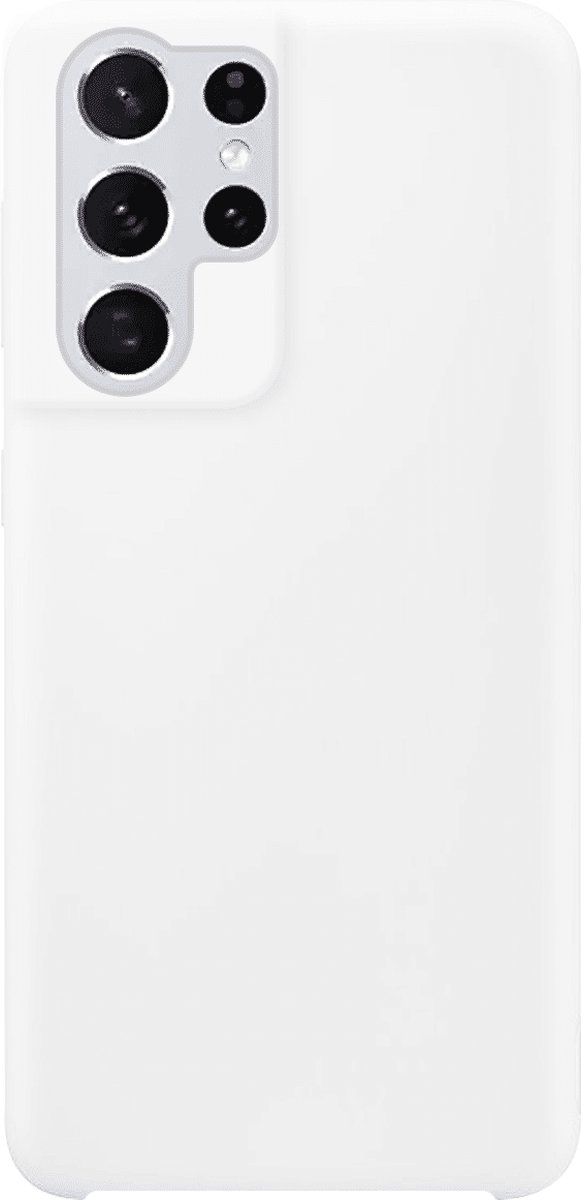 Telefoonglaasje Hoesje Geschikt voor Samsung Galaxy S21 Ultra - Siliconen - Wit - Beschermhoes - Case - Cover