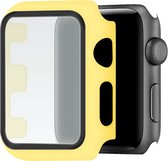 Telefoonglaasje Hoesje met screenprotector - Geschikt voor Apple Watch 1\ Apple Watch 2\ Apple Watch 3 - 38mm - Geel