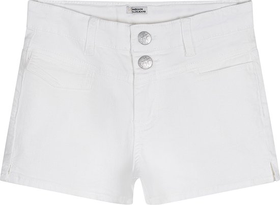 Meisjes jeans short pocket - Wit