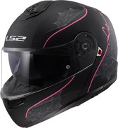 LS2 Helm Strobe II Lux FF908 mat zwart / roze maat S