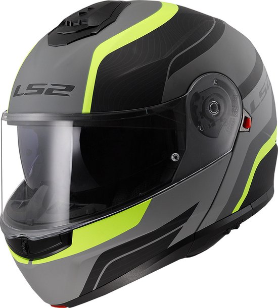 LS2 Helm Strobe II Monza FF908 mat zwart / fluor geel maat M