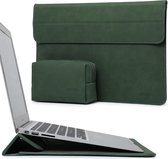 13 Inch Laptophoes Sleeve met Standaard Functie Compatibel met MacBook Air 13 M1 2018-2021/MacBook Pro 13 M1 2016-2021/iPad Pro 12,9 2021/Dell XPS 13/Surface Pro X 7 6 5 4 3, Middernacht Groen