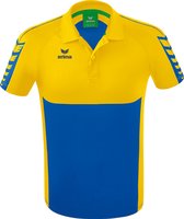 ERIMA Six Wings Polo New Royal-Geel Maat L