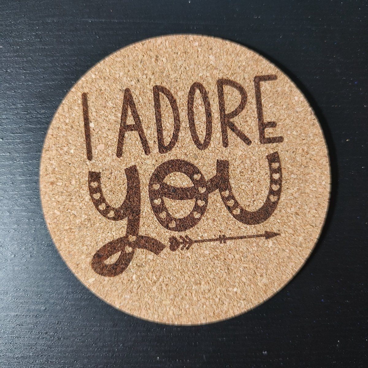 I adore You Valentijnsdag Set van 6 kurk onderzetters