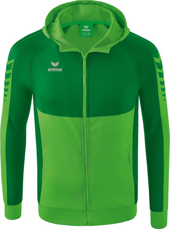 Erima Six Wings Trainingsjack Met Capuchon Heren - Green / Smaragd / Wit | Maat: XL