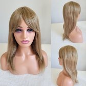 Braziliaanse Dames Remy pruiken 16 inch - steil blond pruik met pony - 100% human hair wig - none lace wig