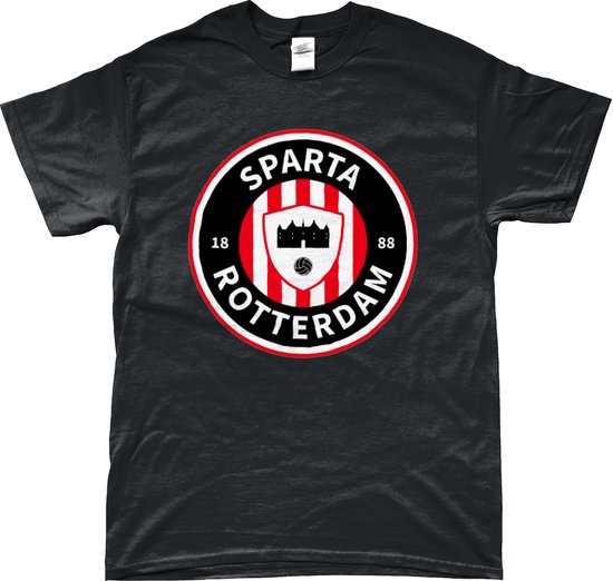 Sparta Rotterdam Shirt - Kasteelheren - T-Shirt - Rotterdam - 010 - Voetbal - Artikelen - Zwart - Unisex - Regular Fit - Maat 4XL